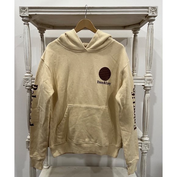 Free People Free & Easy Three Palms Heavy Fleece Hoodie in Natural Size XS - Picture 3 of 6